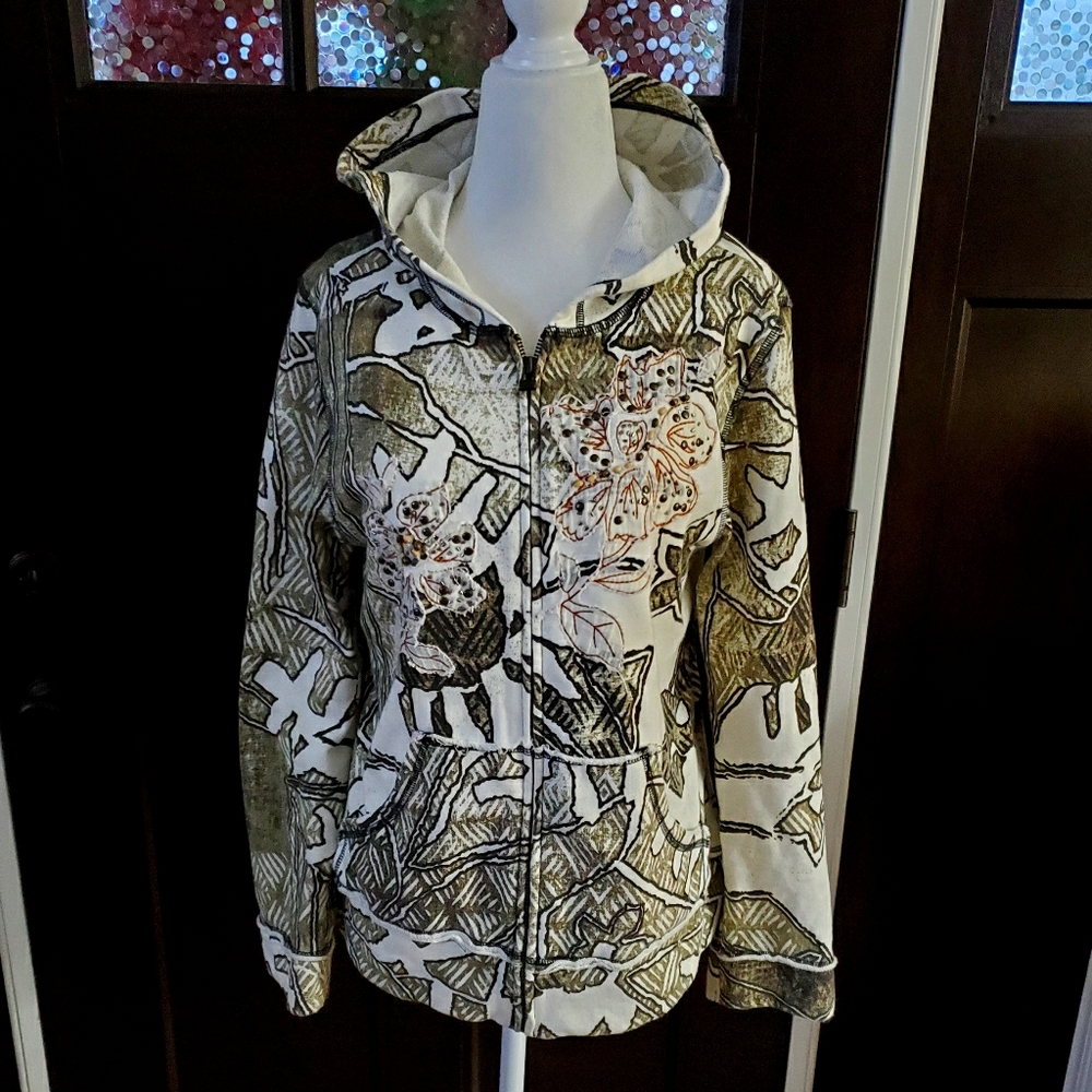 Coldwater Creek Zipper Hoodie With Pockets